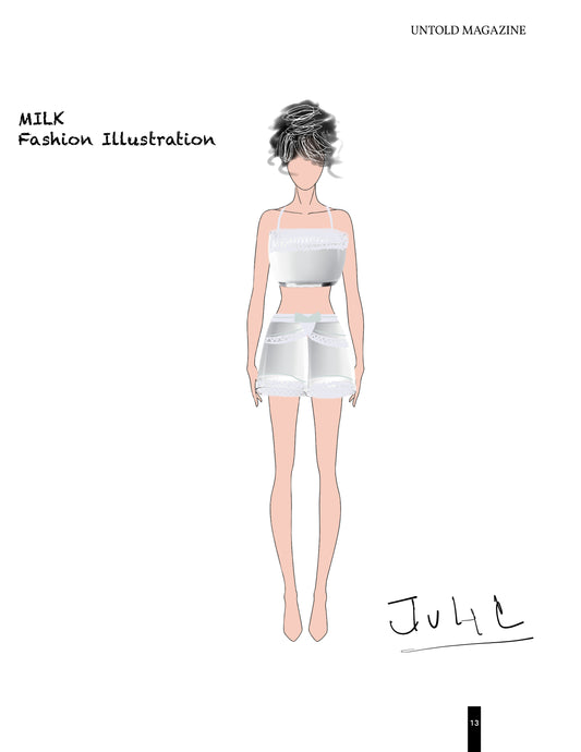 Milk Fashion Illustration by July Cortes Cardenas @cortescardenasjuly 