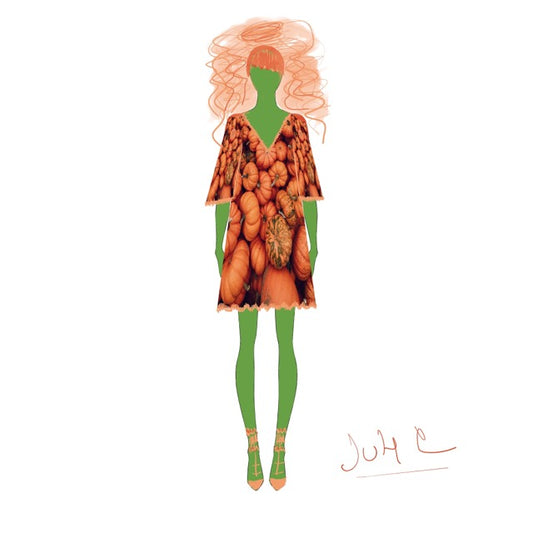Pumpkin Fashion Illustration by July Cortes Cardenas @cortescardenasjuly 