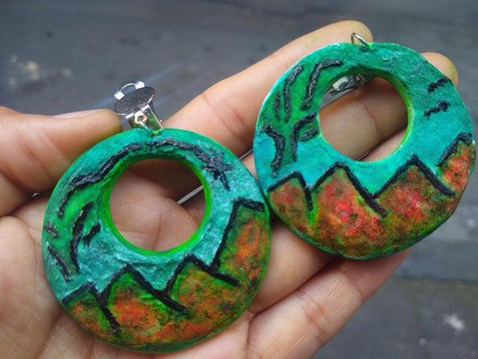 Upcycling Landscape | Soap Painting on Earrings